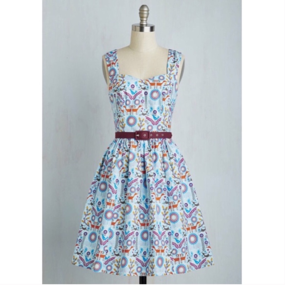 Colorful Patterned Sleeveless Dress